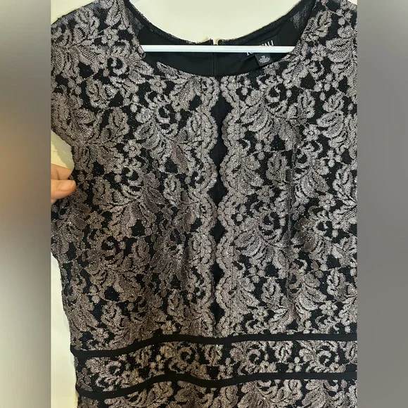 Roz & Ali Black Sheath Midi Dress Sleeveless Crew Neck - Picture 5 of 7